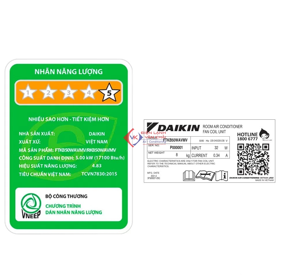 Máy lạnh Daikin Inverter 2.0 HP (2 Ngựa) FTKB50YVMV 3 Máy lạnh Daikin Inverter 2.0 HP (2 Ngựa) FTKB50YVMV